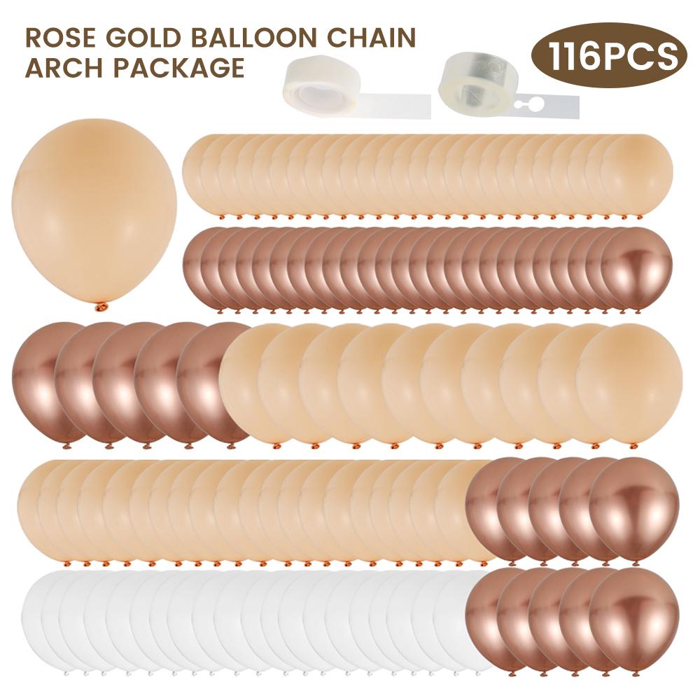 116pcs Cream Peach Matte White Chrome Rose Gold Balloon Garland Arch Boho Wedding Decoration Birthday Party Baby Shower Anniversary Decor