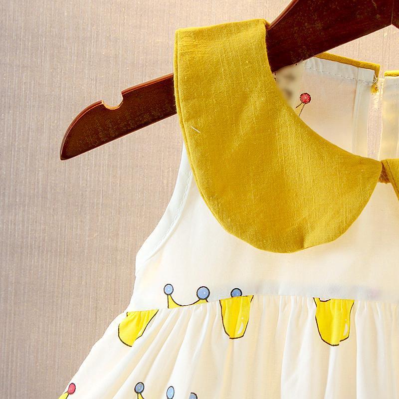 Children Dress Spring Summer Sling Kids Clothing  Baby Girls Clothing Printing Sleeveless Dress Girl