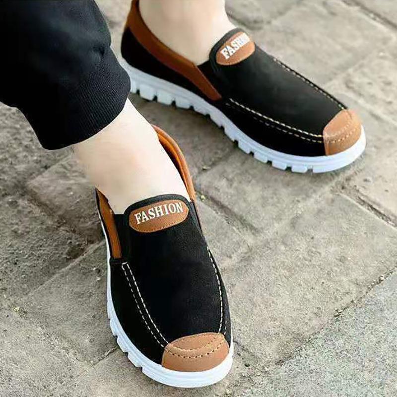 Men's Casual Clearance Shoes Spring and Autumn Breathable Soft-soled Canvas Shoes Non-slip Shoes