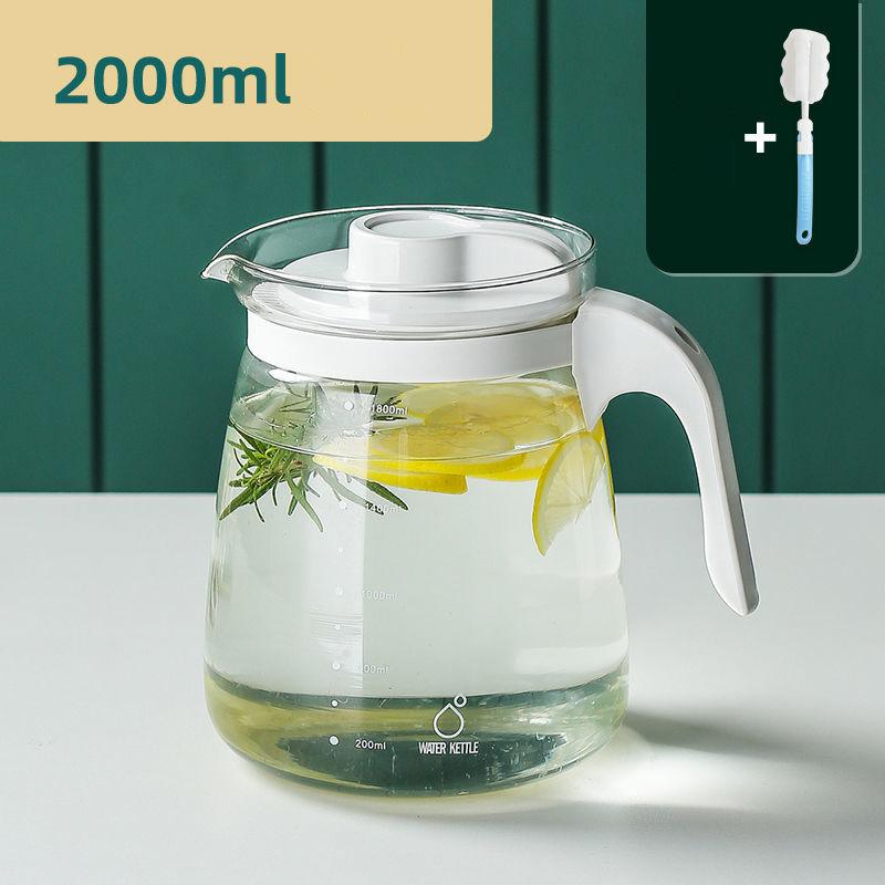 Cold Kettle Glass High Temperature and Thickening Large Capacity Household Water Bottle Set Boiling Water Glass Bubble Kettle