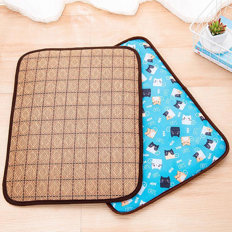 Pet Dog Mat Summer Cat and Dog Ice Silk Mat Sleeping Mat Cool and Comfortable Quick-drying Ice Silk Mat