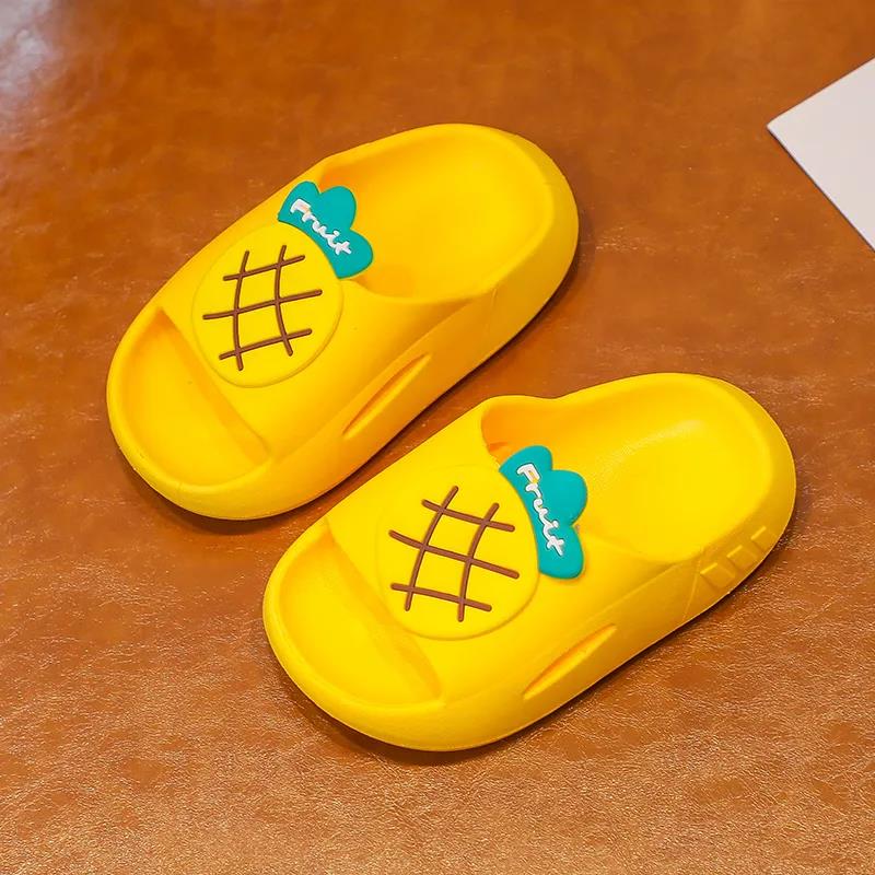 New Cute Kids Slippers Fruit Children Baby Home Slippers Waterproof Breathable Non-slip Boys Girls Home Shoes Cute