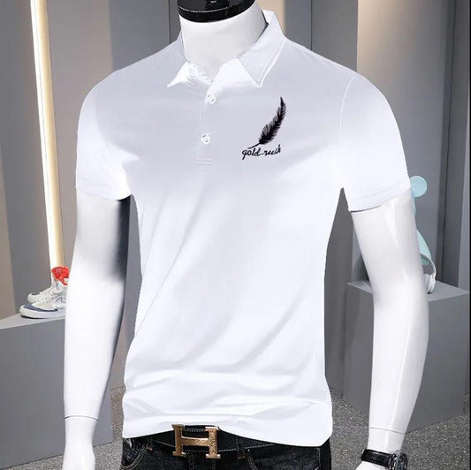 Men's POLO Shirt Summer Lapel Large Size Solid Color Short-sleeved T-shirt Top Middle-aged Men's Casual Half-sleeved Men's