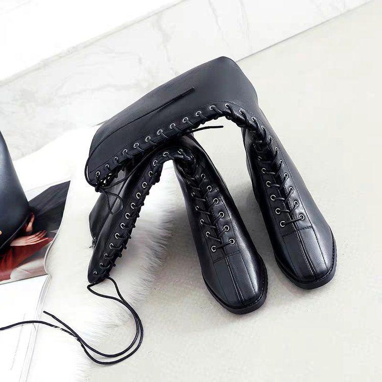 Pair of Shoes Women Boots Black Over The Knee Boots Sexy Female Autumn Winter Lady Thigh High Boots