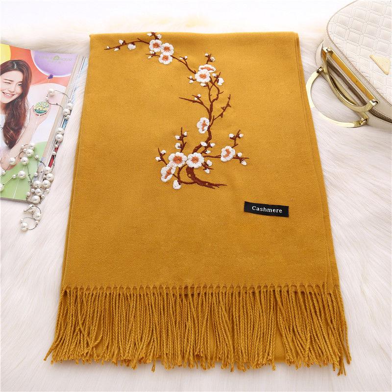 Hand-embroidered Scarf Women Increase All-match Warmth Women's Shawl Women's Outer Scarf Women's Winter Soft Fabric