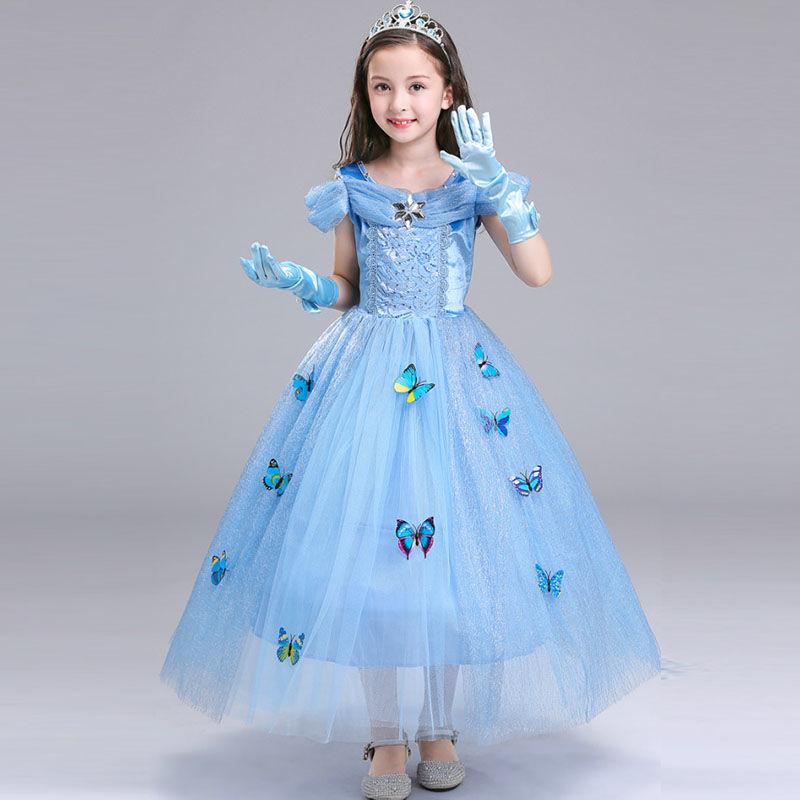 Princess Dress Girls Halloween Party Elsa Dresses Kids Dress Up Children Girls Cosplay Costume Kids Girl Prom Party Clothing