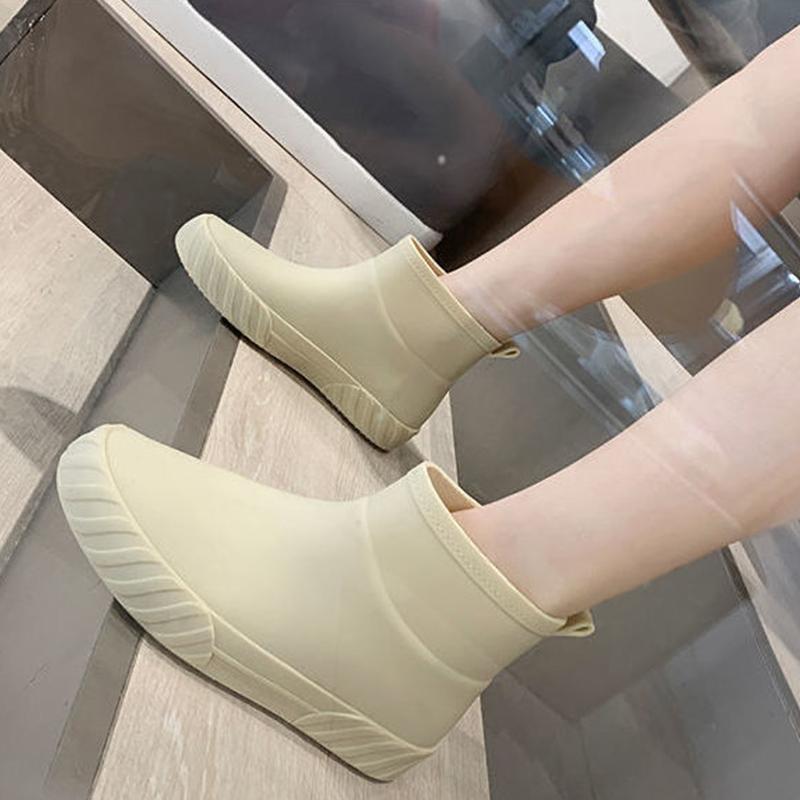 Autumn and Winter Fashion Rain Boots Women Short Rain Boots Water Shoes Low-top Water Boots Non-slip Car Wash Shopping Kitchen Shoes Rubber Shoes