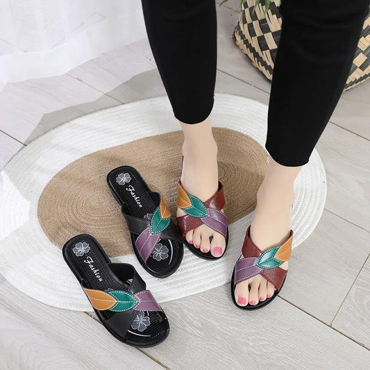 Fashion Women Bright Slippers Spring Summer Home Beach Flip Flops Comfortable Flat Shoes