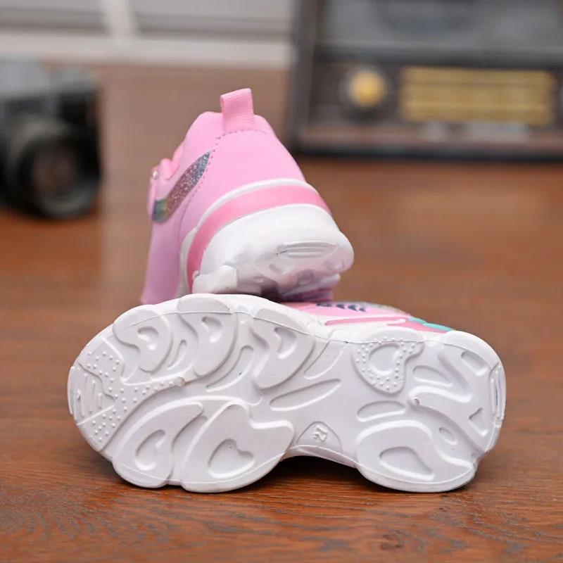 Children's Sneakers Girls Spring and Autumn Breathable Running Shoes Children's Sports Shoes Elementary School Net Shoes