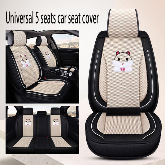 Leather 5 seats Universal Car seat cover Waterproof Car Seat Cover Universal 5 set Auto Seat Cushion