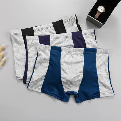 3 Pieces of Men's Color Contrast Briefs Simple Personality Fashion Color Matching Boxer Shorts Four Seasons Underwear for Teenagers