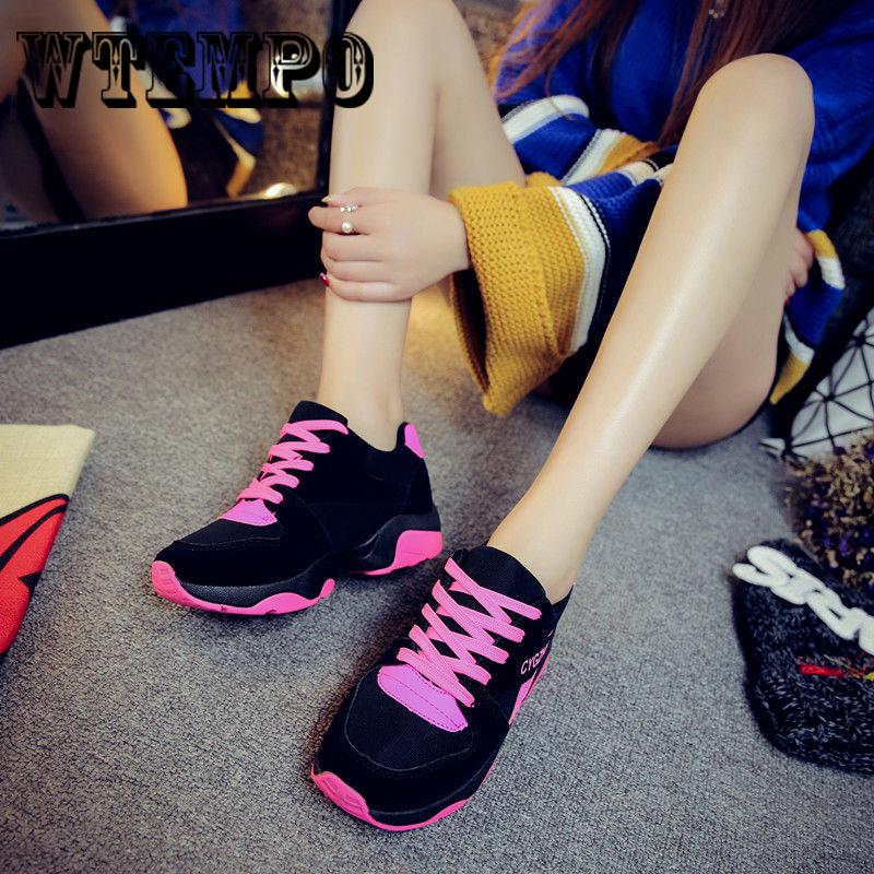 Women Chunky Sneakers Fashion Women  Shoes Lace Up Vulcanize Shoes Womens Trainers Casual Shoes