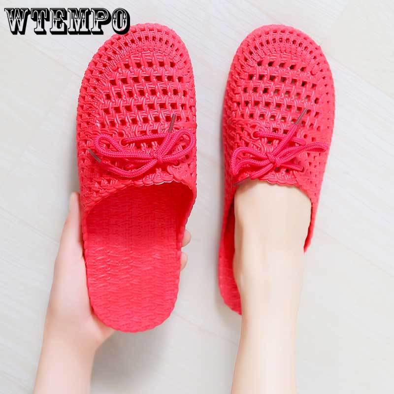 Slippers Female Summer Hollow Shoes Indoor and Outdoor Wear Bathroom Bath Beach Slippers