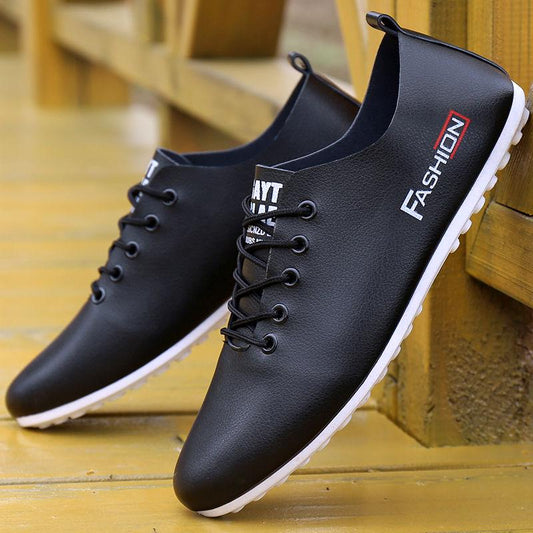 Men's casual breathable peas shoes soft bottom small leather shoes men's shoes trend white shoes