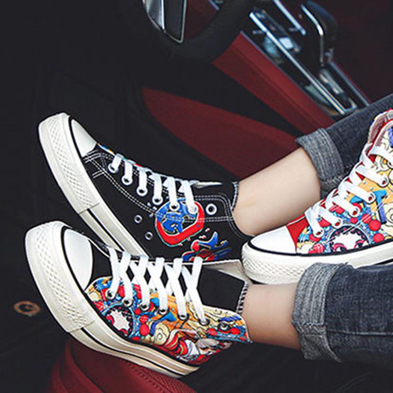 Chinese Style Sneakers, Chinese Trend, Antique Opera Canvas Shoes, Women's All-match Retro Hong Kong Style Fashion Shoes