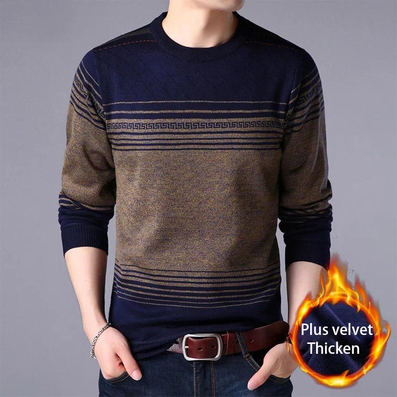 Men's Thin Sweater Autumn and Winter Casual Round Neck Bottoming Shirt Sweater Pullover