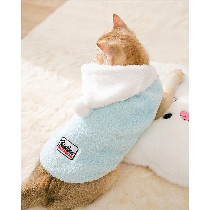 Dog Cat's Vest Hooded Sweater Small Dog Cat Fur Ball Two-legged Jacket Vest Cat Clothing Winter Warm Pet Hoodies Clothing Pet Supplies