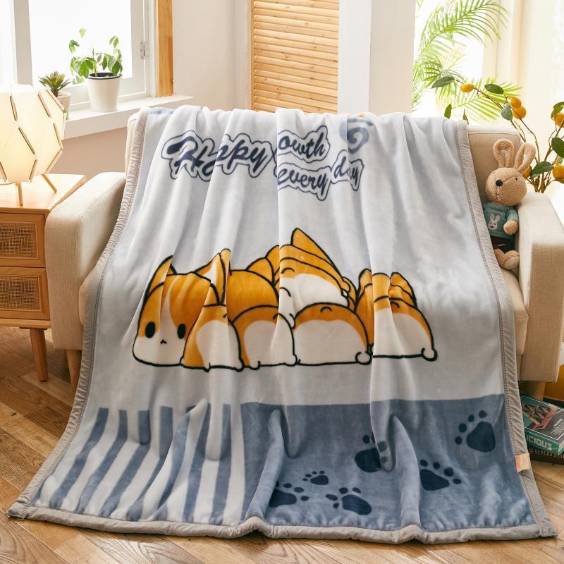 Double-layer Blanket Coral Fleece Blanket Thickening Warmth and Breathable Fleece Blanket Single Double Blanket Napping Blanket Sofa Blanket