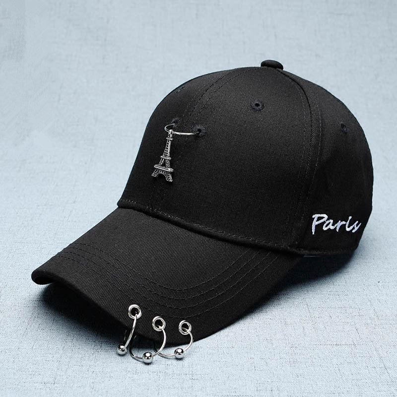 Eiffel Tower Baseball Cap With Rings Hip Hop Women Casual Cap Men Sun Hat