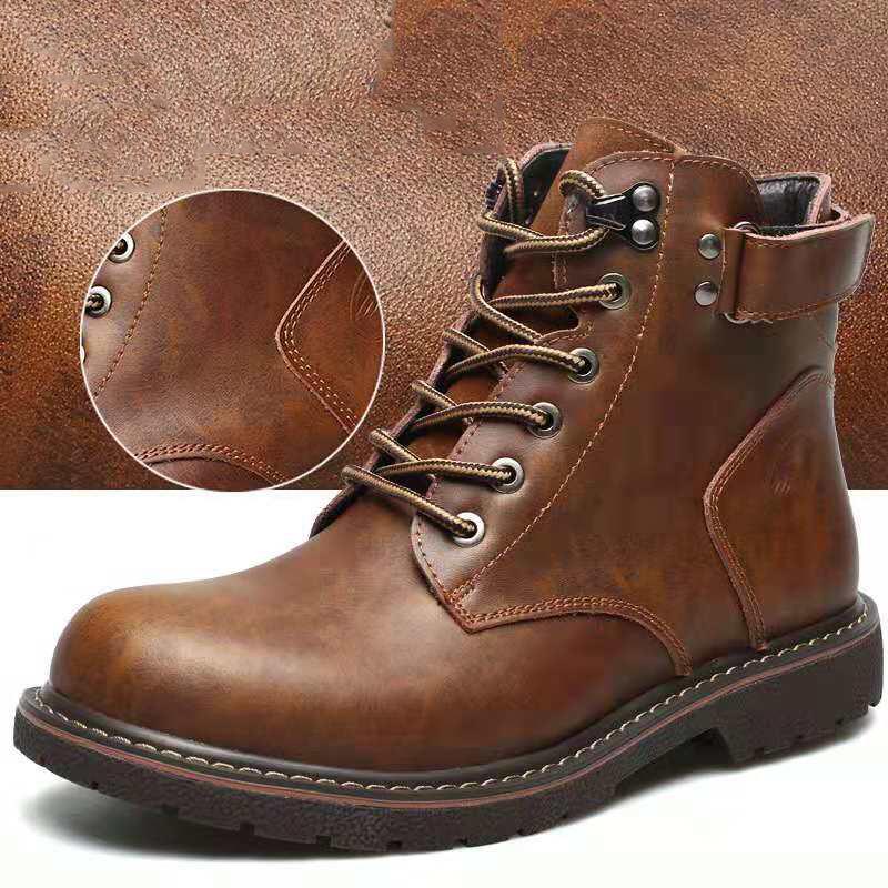 Pair of Martin Boots Men's Boots Men's Winter Boots Men's Cotton Shoes Men's Snow Boots Combat Boots