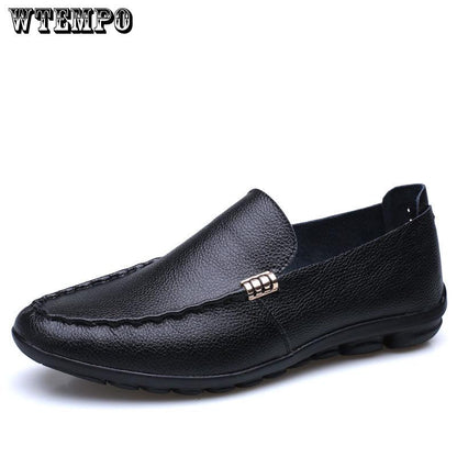 Men Casual Shoes Summer Leather Men Loafers Moccasins Slip On Mens Flats Breathable Shoes