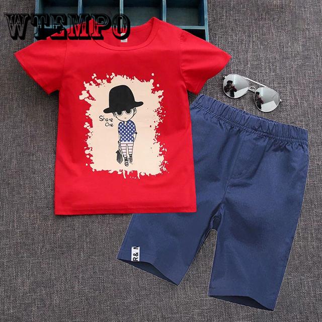 Summer Baby Boys Girls Clothes Sets Short Sleeve T-shirt Tops+Shorts Casual Outfits