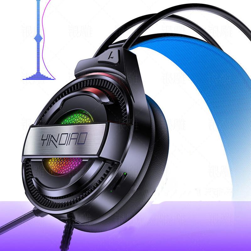 Head-mounted Computer Earphones for Eating Chicken Desktop Internet Cafe Mobile Wired Headset E-sports Gaming Headset