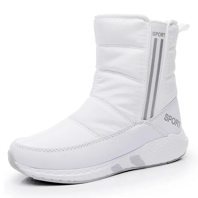 Women's Large Size Snow Boots Winter Waterproof Solid Color Boots Anti-skid Wear-resistant Flat Cotton Boots