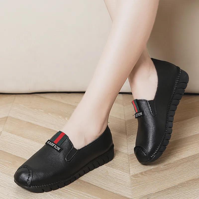 Large Size Square Toe Peas Shoes Women's Spring and Summer Single Shoes Flat Shoes Soft Bottom Comfortable Pumps