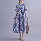 Cotton Dress Temperament Ethnic Style Age-reducing Spring and Summer Plus Size Women's Loose and Thin Long DRESS