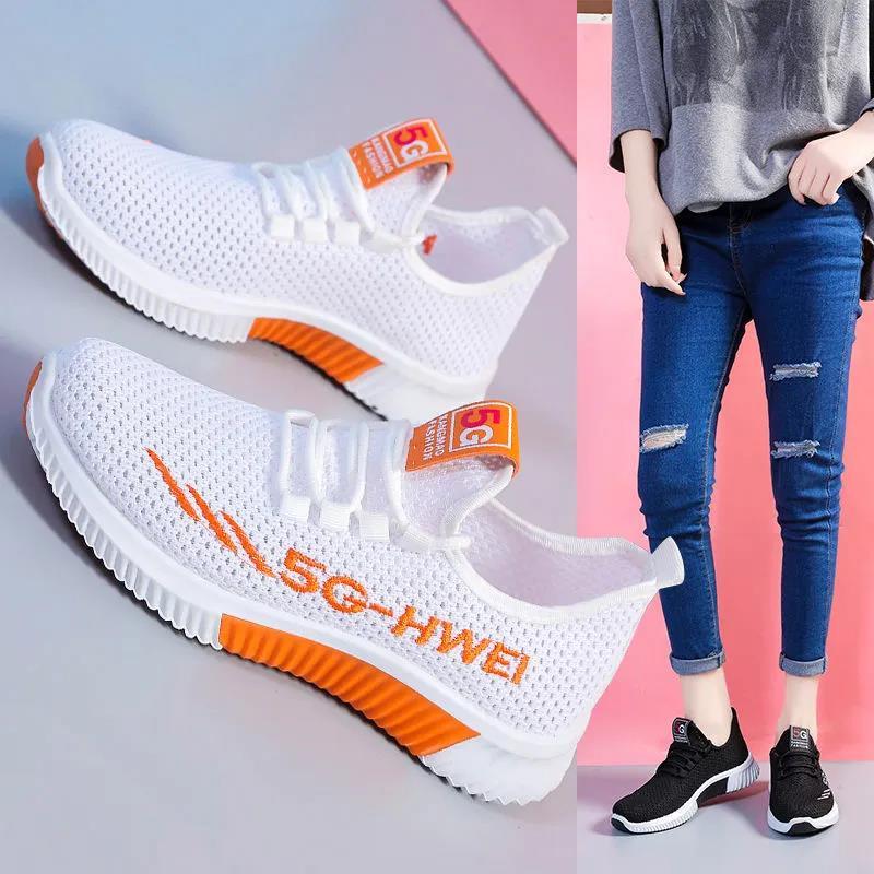 Lightweight Running Shoes Breathable Shoes Ladies Summer Cloth Shoes Mesh Sports Casual Shoes