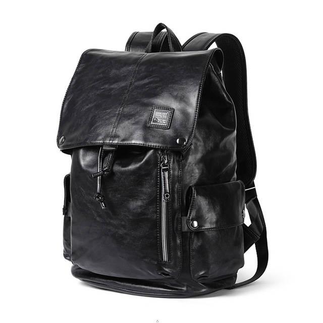 Fashion Men school Backpack Leather Male Luxury Casual Travel Waterproof Backpack Large Laptop Bags