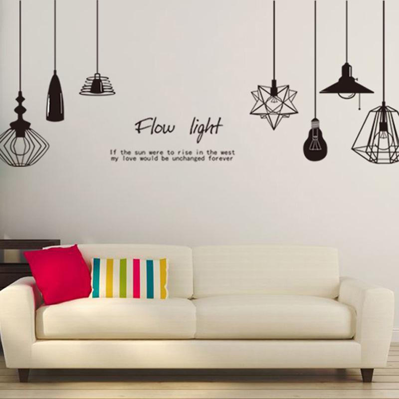 Black wall stickers TV sofa background wall decorations waterproof stickers self-adhesive painting