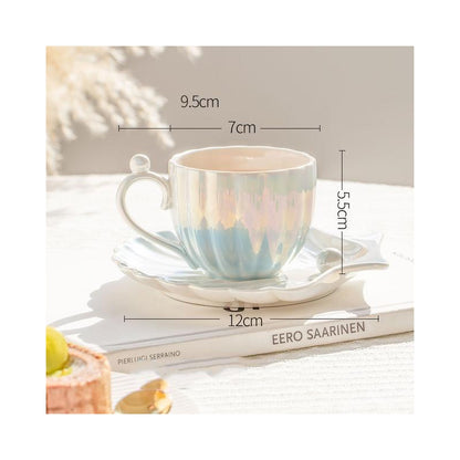 Japanese-style Pearl Shell Mug High-value Coffee Cup Female Summer Afternoon Tea Cup Hospitality Home Water Cup Set