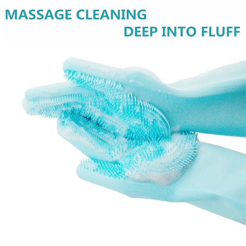 Dog Cat Bathing Gloves Massage Brush Extended Anti-cat Scratch Bites Dog Pet Gloves Dedicated Artifact Pet Grooming Hair Removal Washing Gloves