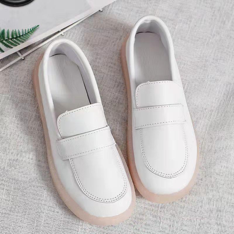 Women's Nurse Shoes Spring and Summer All-match Flat-bottomed Soft-bottomed Peas Shoes Soft Mother Shoes Work Shoes Ladies Casual Shoes