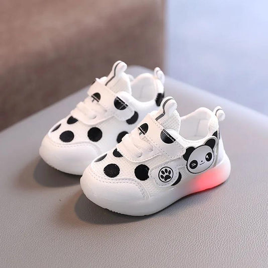 Kids Shoes Spring Summer Baby Girls Baby Boys Soft Sole Solid Sports Shoes Print Anti-slip Cartoon Casual Mesh Flat Light Up Shoes