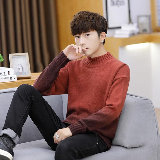 2019 Cotton Sweater Men Long Sleeve Pullover Man O-Neck Sweaters Tops Slim Fit Knitting Clothing