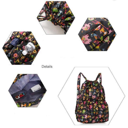 All-match Backpack Female Travel Bag Nylon Student Large-capacity Backpack Drawstring Pocket Mom Bag Gym Bag