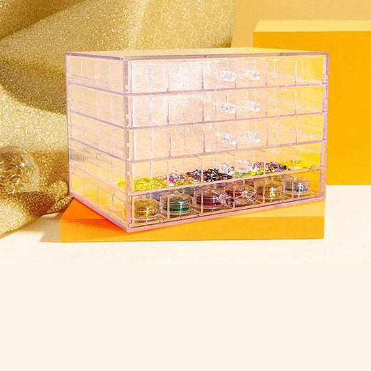 Desktop Earrings Necklace Multi-layer Storage Box Drawer-type Compartmental Nail Drill Jewelry Finishing Box Nail Polish Glue Transparent Storage Box