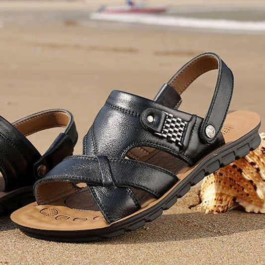 Leather Men's Sandals Summer Beach Shoes Men's Sandals Men's Shoes Leather Sandals and Slippers