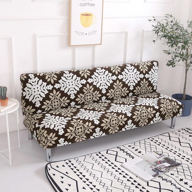 Magic Sofa Cover Without Armrest Folding Sofa Bed Cover  Elastic Furniture Protector Slipcover Couch Cover Armless Sofa Covers for Living Room