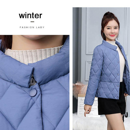 Cotton-padded Jacket Women's Winter Style Student Lightweight Cotton-padded Jacket Small Baseball Uniform Short Jacket