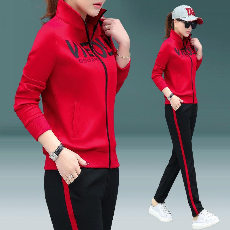 Casual Sweatshirt Set Large Size Spring and Autumn Women's 2pcs set Wild Long Sleeve