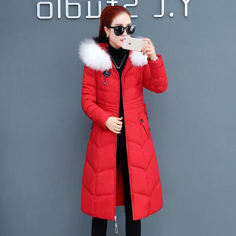 Winter Fashion Trend Big Fur Collar Women's Clothing Over The Knee Mid-length Warm and Slim Korean Cotton Jacket