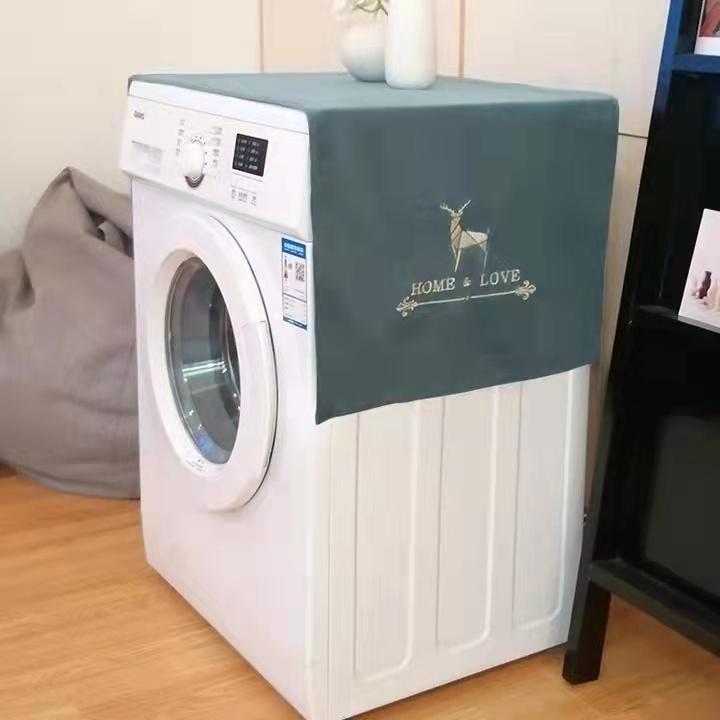 Washing Machine Cover Cloth Waterproof Oven Dust Cover Refrigerator Cover Towel Microwave Cover Cloth Dustproof Household Finishing Cover Towel