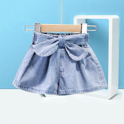 Children's Pants Summer Girls Casual Children's Korean Style Denim Shorts Girls Bow Shorts 2-6 Years Old