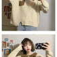 Autumn Winter Students Hit Color POLO Collar Loose Ins Lazy Long-sleeved Sweater Korean Version Trendy Tops