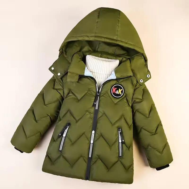 Children's Clothing Baby Winter Children's Cotton-padded Jacket Boy's Down Jackets Warm Cotton-padded Jacket with Velvet Thick Casual Korean Coat