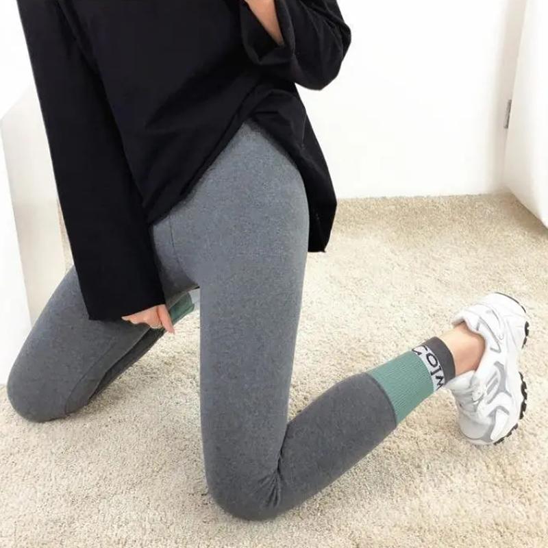 Ladies Cotton Leggings Korean Version Plus Velvet Tight-fitting Outerwear Elastic High Waist Thin Section Autumn and Winter Trousers Slim Pencil Pants